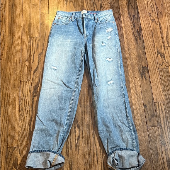 Alice + Olivia Denim - Alice + Olivia Light Blue Distressed Boyfriend Jeans